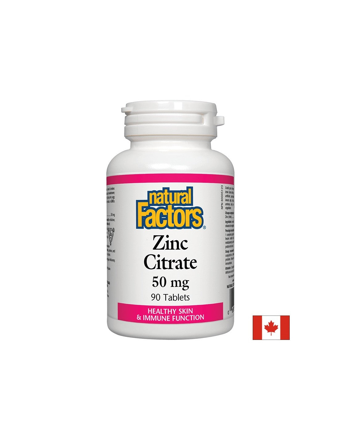 Zinc Citrate / Zinc (citrate) 50 mg x 90 tablets Natural Factors - Nutra Best Europe