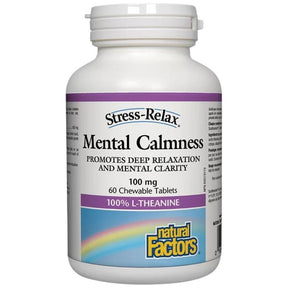 Mental Calmness L-Theanine 100 mg - 60 Chewable Tablets - Nutra Best Europe