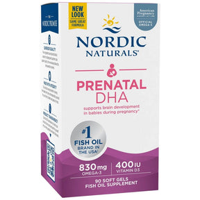 Prenatal DHA 830 mg | With 400 IU D3 - 90 Gel capsules - Nutra Best Europe