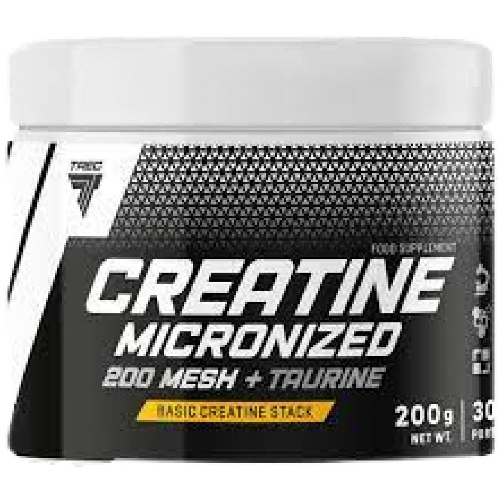Kreatinmikronisierte 200 -Mesh + Taurin | Hochwertiges Kreatin -Monohydratpulver - 200 Gramm