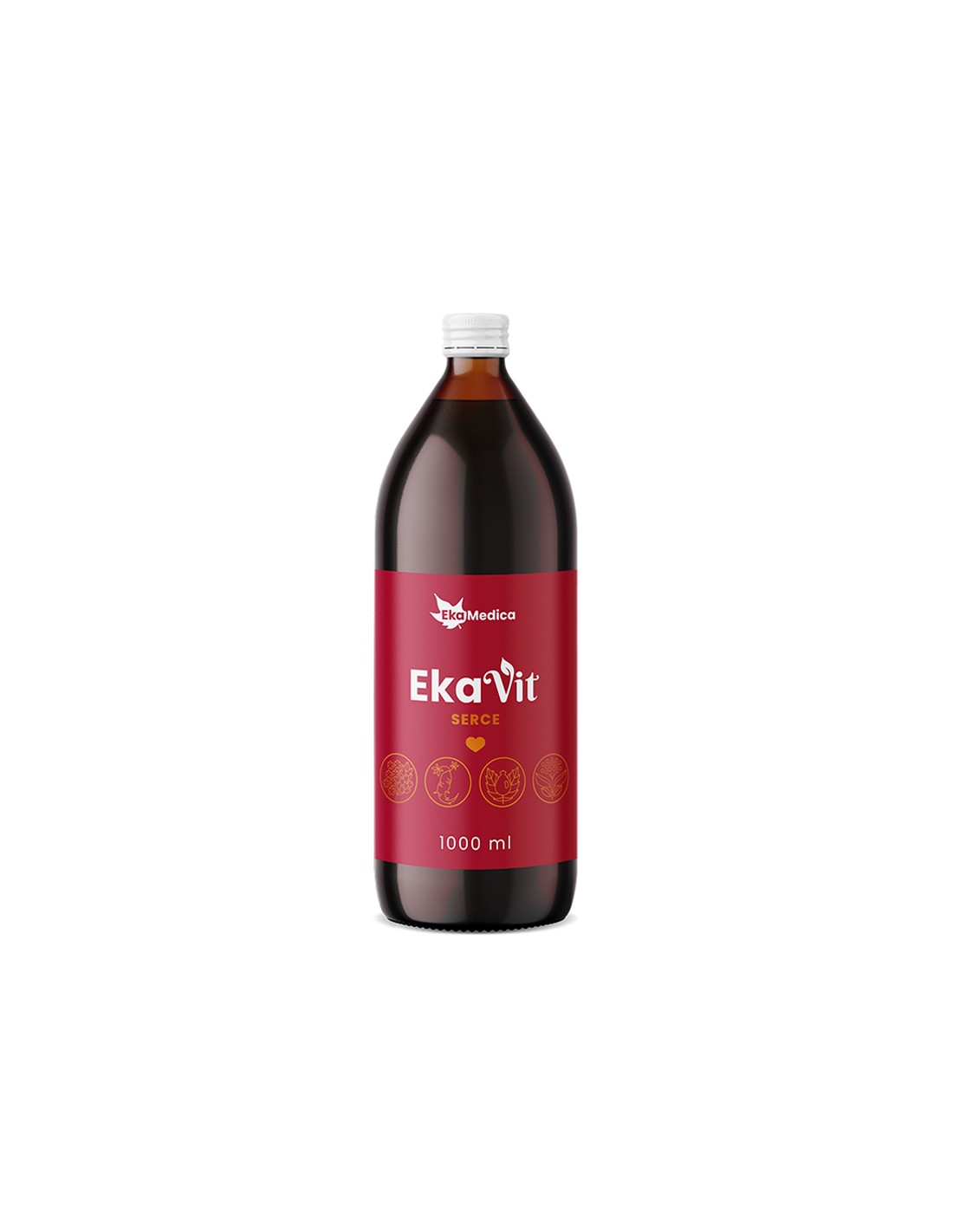 Herzgesundheitsformel mit Weißdorn, Hagebutte und Ginseng, Sirup 1 l EkaMedica