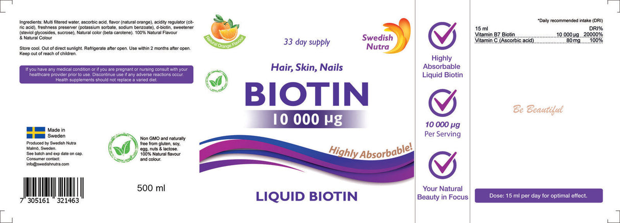 Flüssiges Biotin 10.000 µg x 500 ml