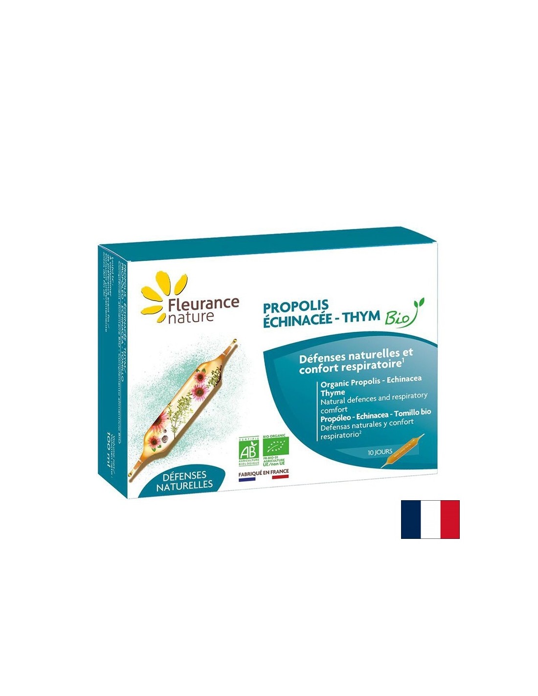 Immun- und Atmungssystem – Propolis, Echinacea, Thymian BIO, 10 Trinkampullen