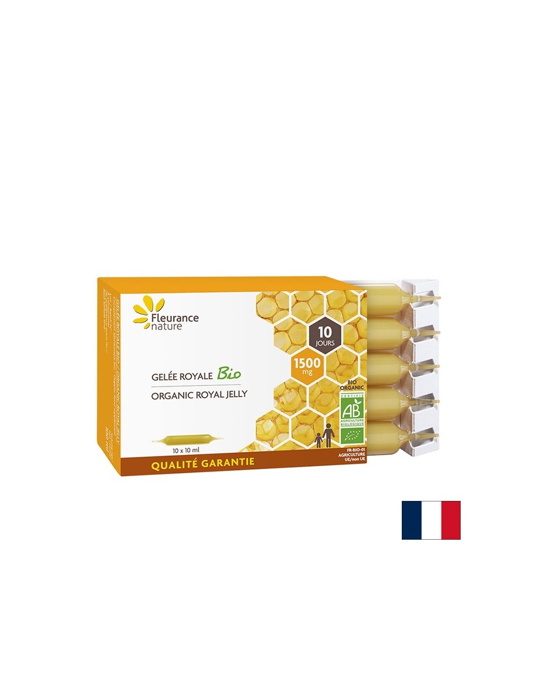 Starke Immunität – Gelée Royale + Bio-Honig, 10 Ampullen Fleurance Nature