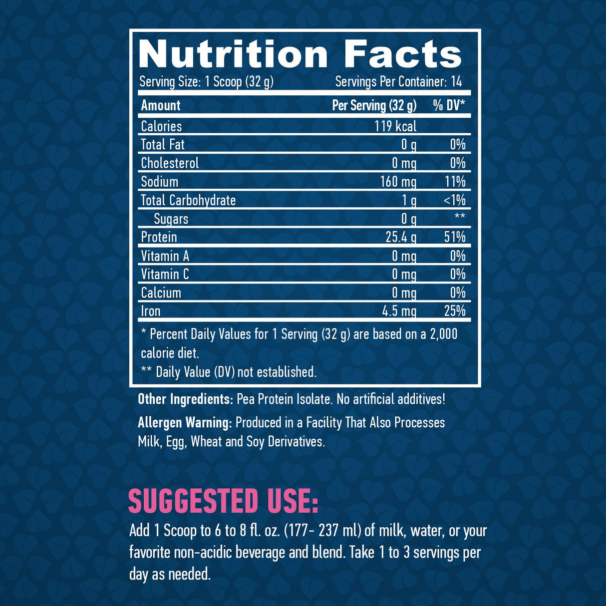 100 % natürliches Erbsenproteinisolat/geschmacksneutral – 0,454 kg