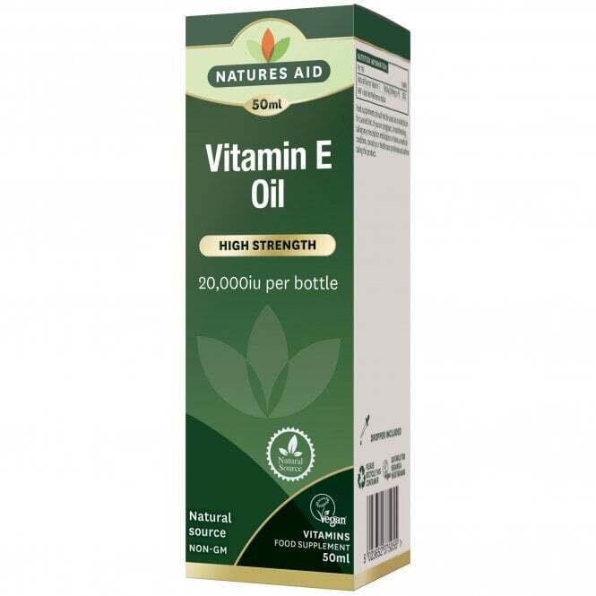 Natürliches Vitamin E (100 % natürliches Vitamin-E-Öl) 20.000 IE 50 ml NaturesAid