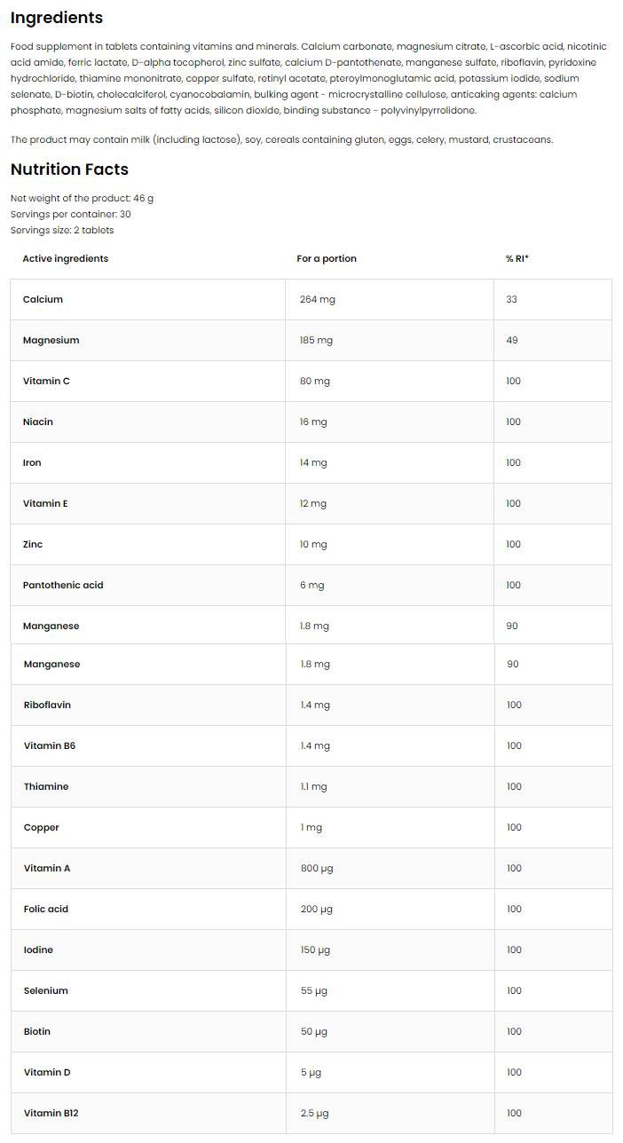 100% Vitamin&Min - 30 Tabletten