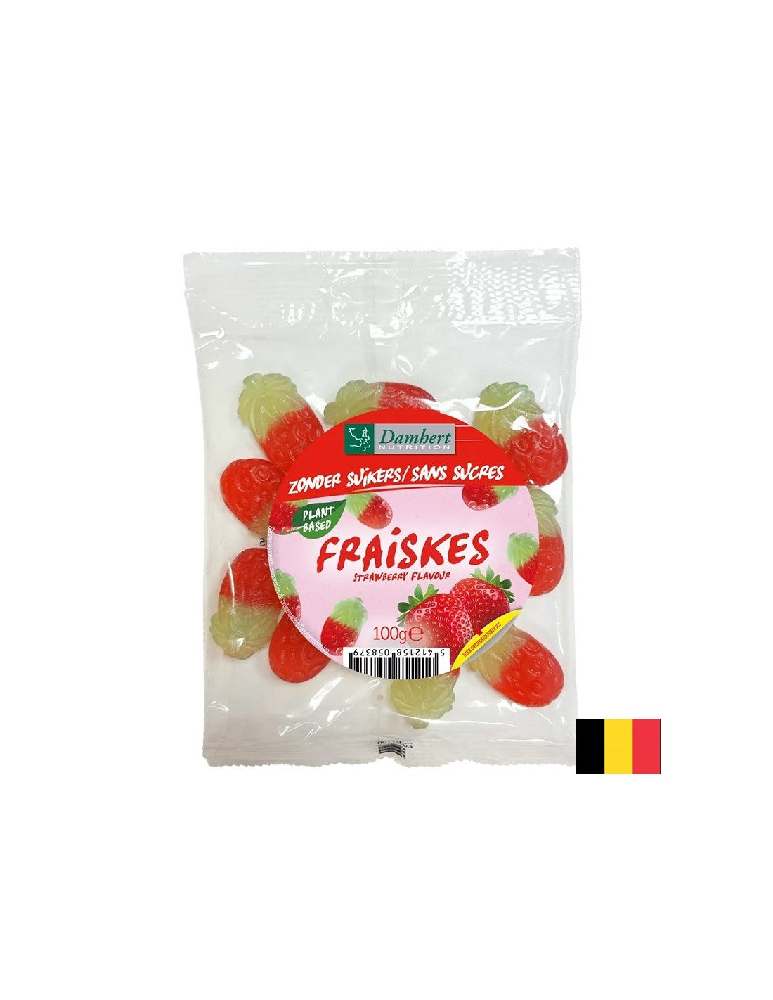 Kaubonbons mit Erdbeergeschmack (zuckerfrei), 100 g