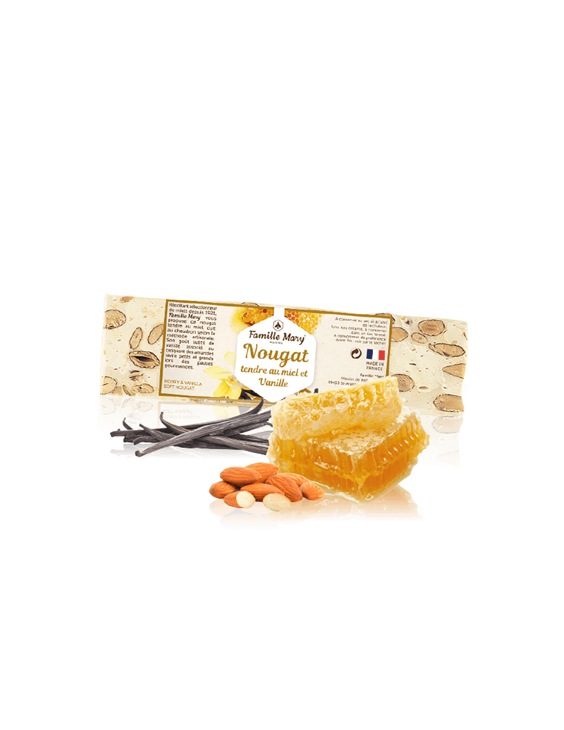 Zarter Nougat mit Honig, Mandeln und Vanille, 100 g