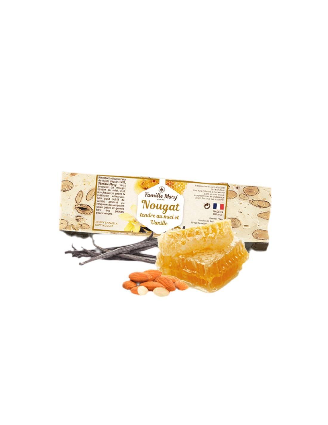 Zarter Nougat mit Honig, Mandeln und Vanille, 100 g
