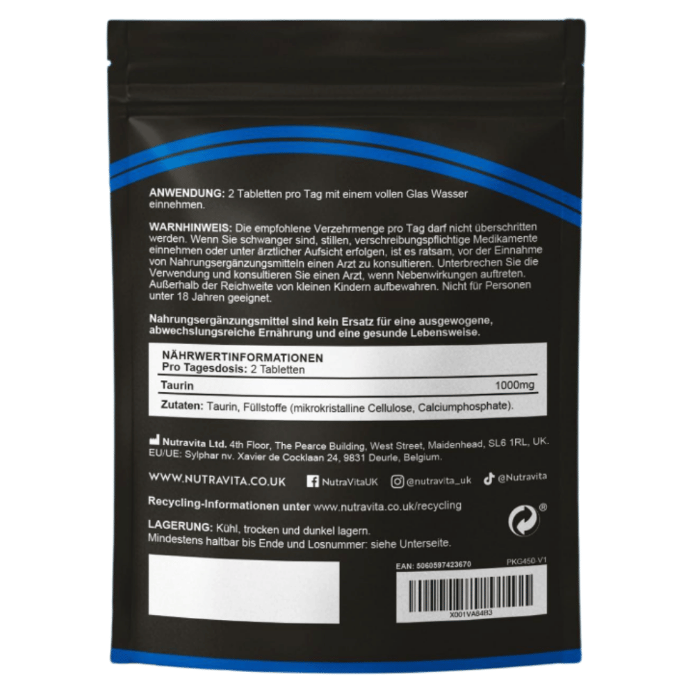 Taurin 1000 mg /180 Tabletten, 90 Tage/