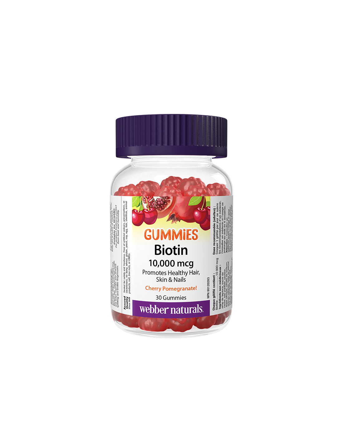Haare und Haut – Biotin, 10000 µg x 30 Geleetabletten, Granatapfelgeschmack