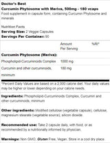 Bester Curcumin -Phytosom 500 mg / mit Meriva - 180 Kapseln