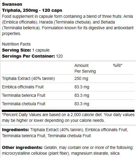 Triphala 250 mg 120 Kapseln