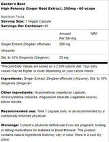 Bester Ingwerwurzel -Extrakt 250 mg | Hohe Potenz - 60 Kapseln