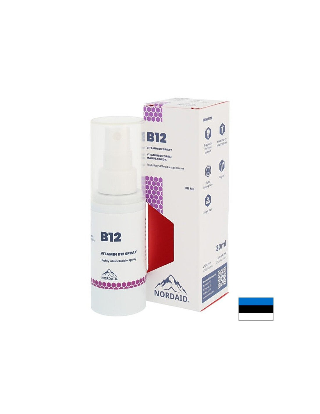 Nervensystem – Vitamin B12 (Methylcobalamin), Minzspray 30 ml/ 200 Sprühstöße <tc>Nordaid</tc>