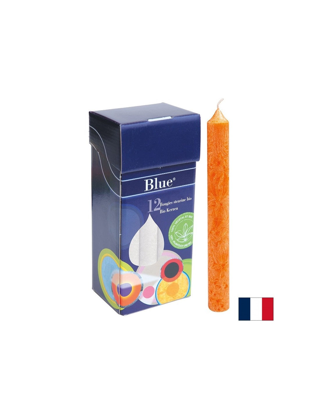 Stearinkerzen - Orange, BIO, 12 Stk.