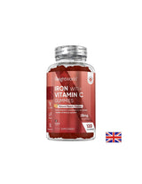 Anämie – Eisen + Vitamin C Gummies, 120 Geleetabletten, Pfirsichgeschmack