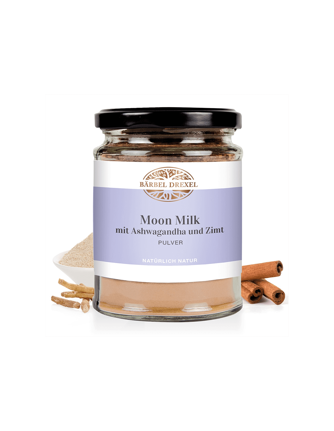 Schneller Schlaf und Entspannung – Mondmilch mit Ashwagandha und Zimt, 120 g, Pulver