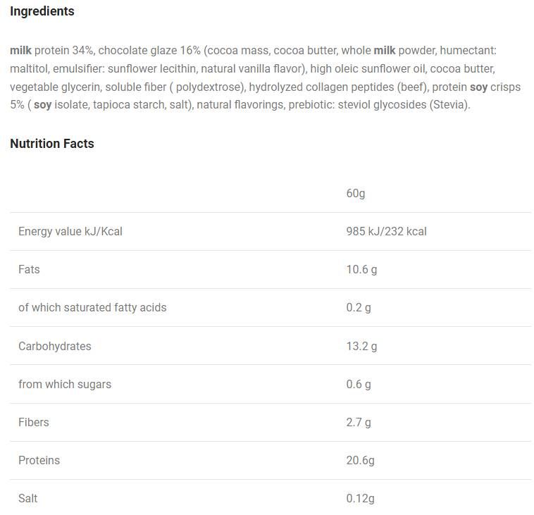 Proteinriegel mit geringer Kohlenhydrate | Ketofreundlich - 12 x 60 Gramm