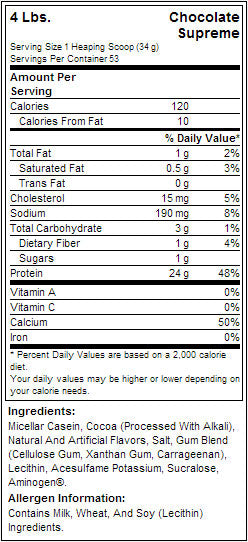 100% Casein - 1,816 kg