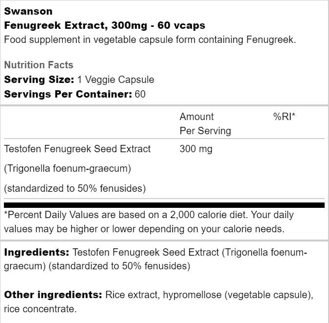 Bockshornklee Extrakt 300 mg | Testofen 60 Kapseln