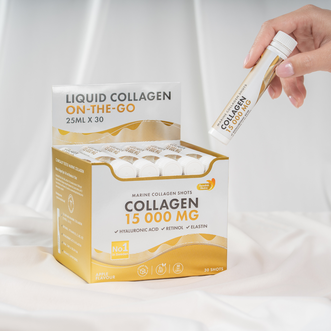 Fischkollagen 15.000 mg mit Retinol, Elastin und Hyaluronsäure – 30 x 25 ml