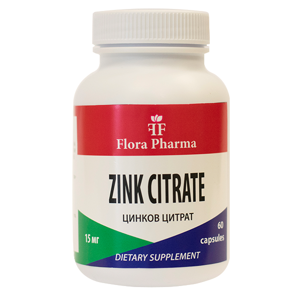 ZINKCITRAT 15 mg /60 Kapseln, 60 Dosen/ FLORA PHARMA