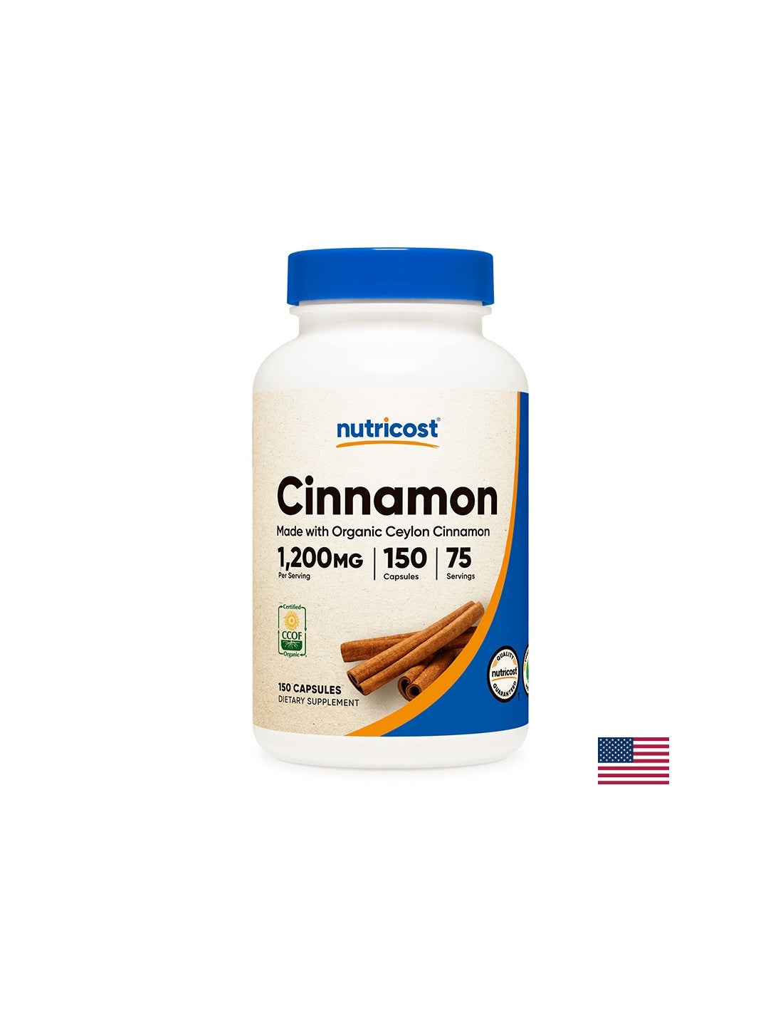 Blutzuckerkontrolle bei Diabetes – Ceylon-Zimt, 150 Kapseln <tc>Nutricost</tc>