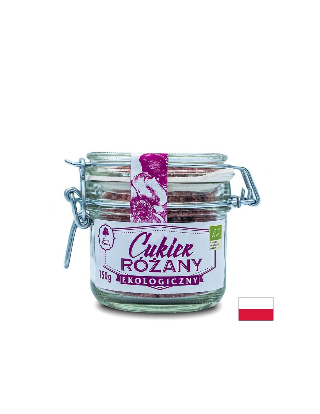 Rohrzucker mit Rosenblüten, Bio, 150 g <tc>Dary Natury</tc>