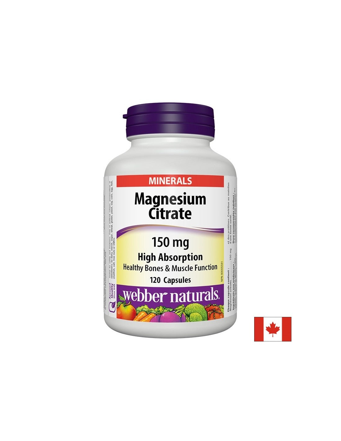 Magnesiumcitrat mit hoher Absorption – Magnesiumcitrat mit hoher Absorption 150 mg, 120 Kapseln
