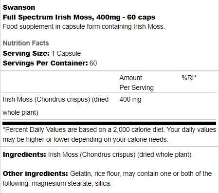 Volles Spektrum Irish Moos 400 mg - 60 Kapseln