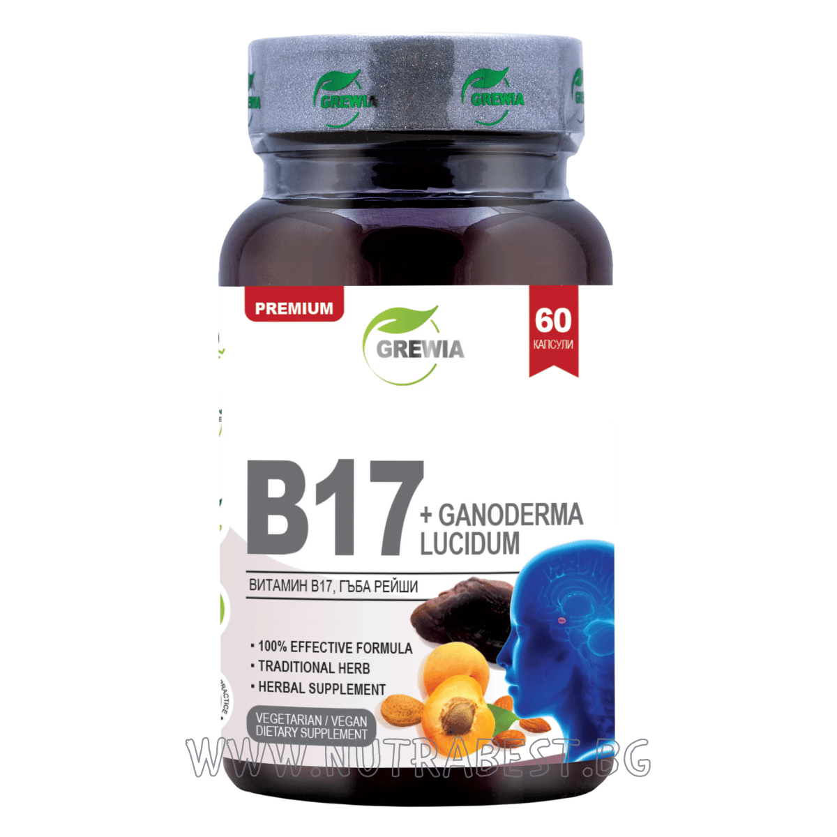 Vitamin B17 (B17) + AMIGDALINA + GANODERMA LUCIDUM 60 Kapseln GREWIA