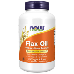 Flax Oil 1000 mg | Vegan Formula - 120 Softgels - Nutra Best Europe