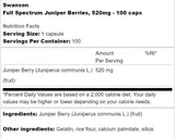 Vollständige Spektrum -Juniper -Beeren 520 mg 60 Kapseln