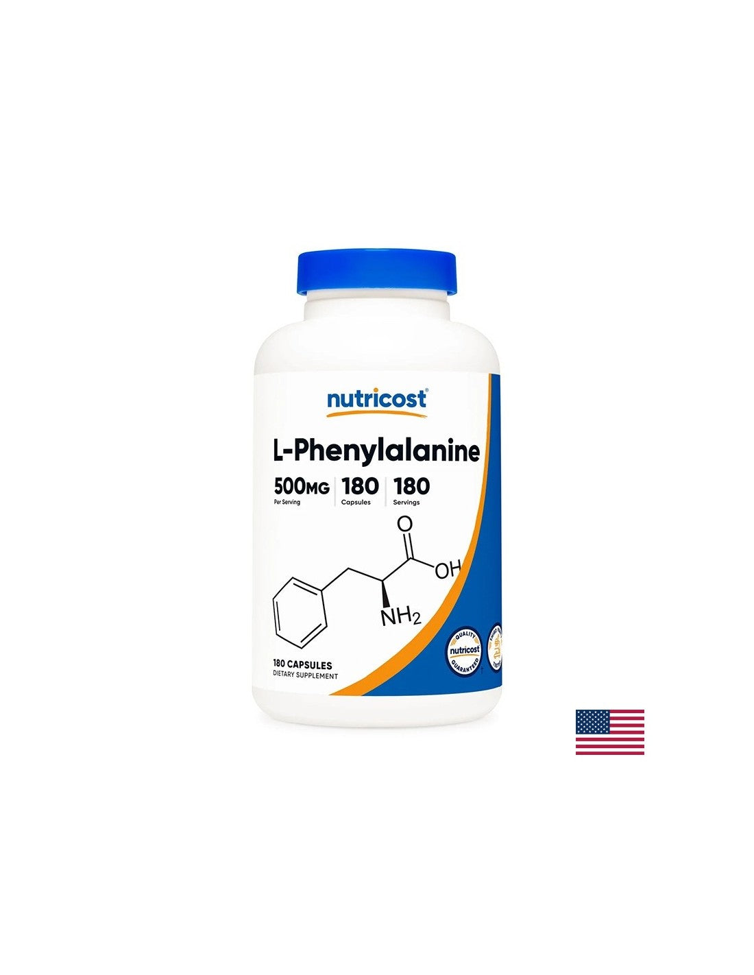 Nerven- und Gehirnfunktion – L-Phenylalanin, 180 <tc>Nutricost</tc> Kapseln