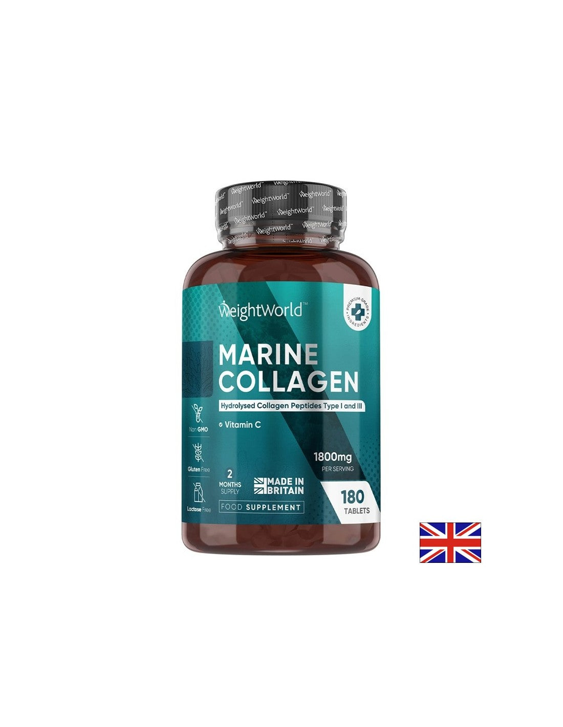 Junge Haut – gesunde Gelenke – Hydrolysiertes Meereskollagen + Vitamin C, 180 Tabletten