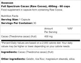 Volles Spektrum Cacao 400 mg 60 Kapseln