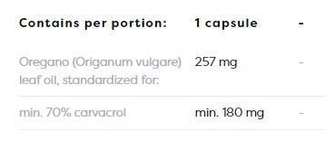 Oreganoöl 257 mg | 70% Carvacrol - 120 Kapseln