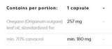 Oreganoöl 257 mg | 70% Carvacrol - 120 Kapseln