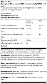 Synergistische Glucosamin -MSM -Formel | Mit optimsm - 180 Kapseln