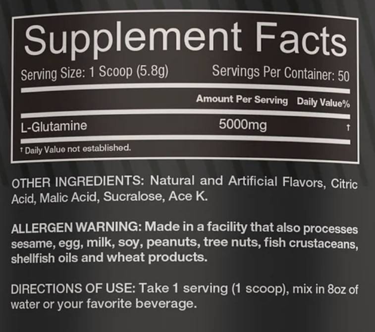Glutaminpulver | Aromatisierte 360 ​​Gramm
