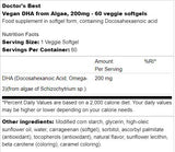Beste vegane DHA von Algen 200 mg - 60 Gelkapseln