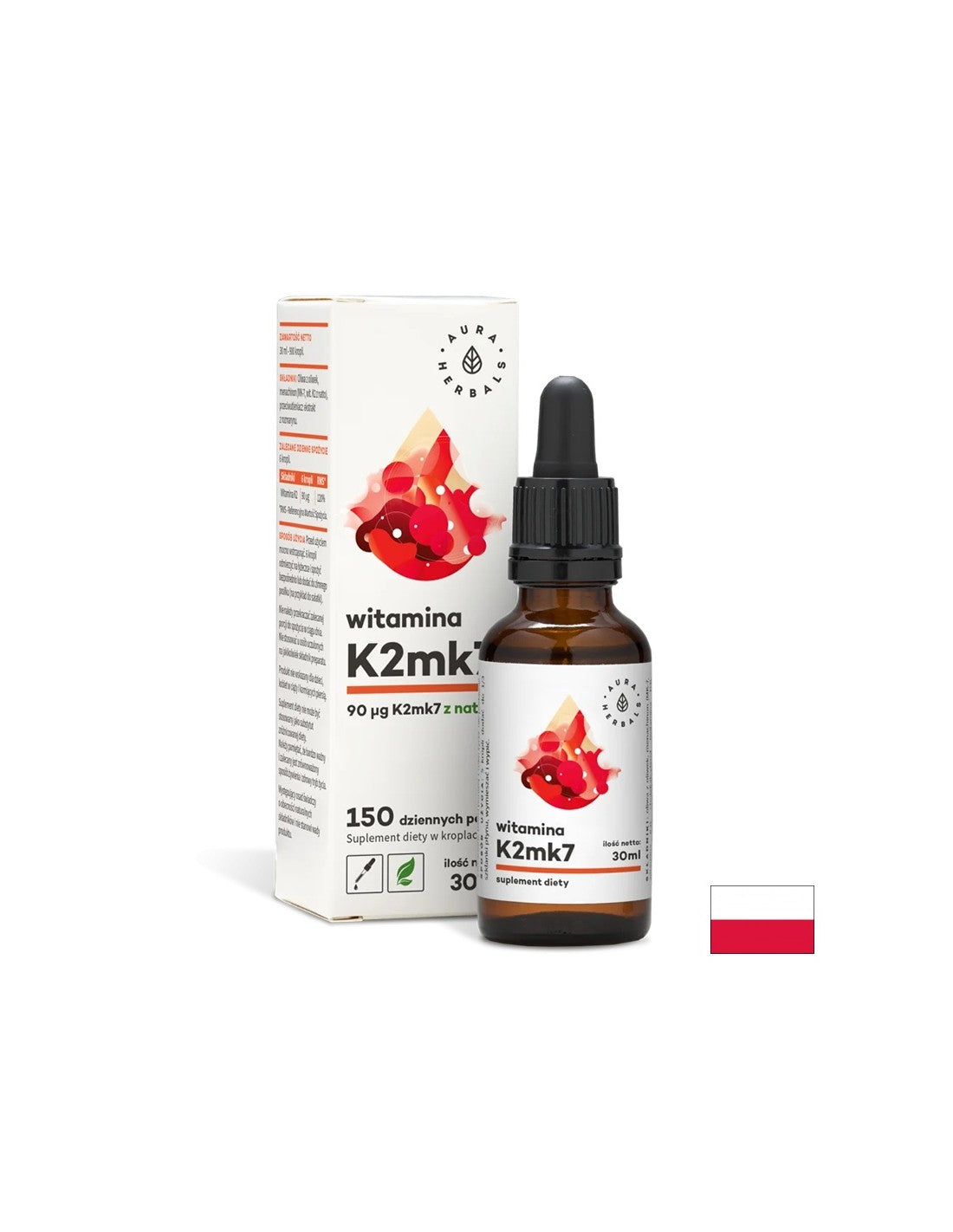 Verbessert die Knochendichte – Vitamin K2 (MK7), 30 ml Tropfen <tc>Aura Herbals</tc>