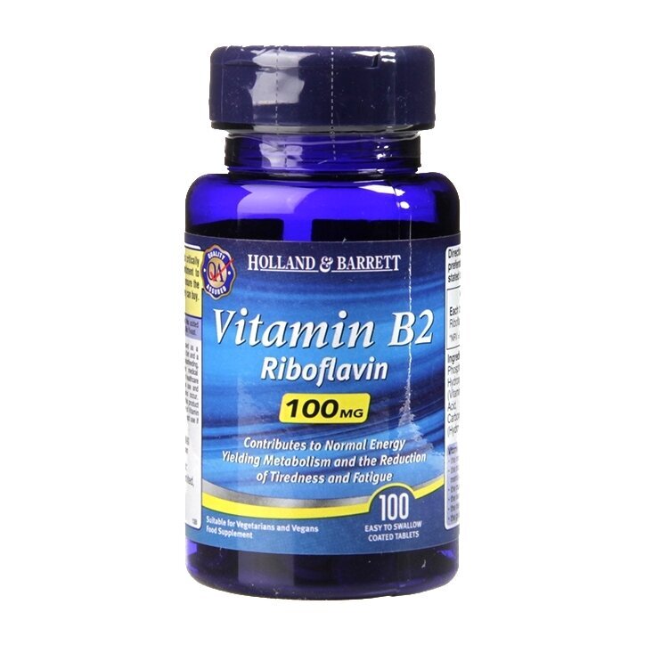 Vitamin B2 (Vitamin B2) 100 mg 120 Tabletten HOLLAND & BARRETT