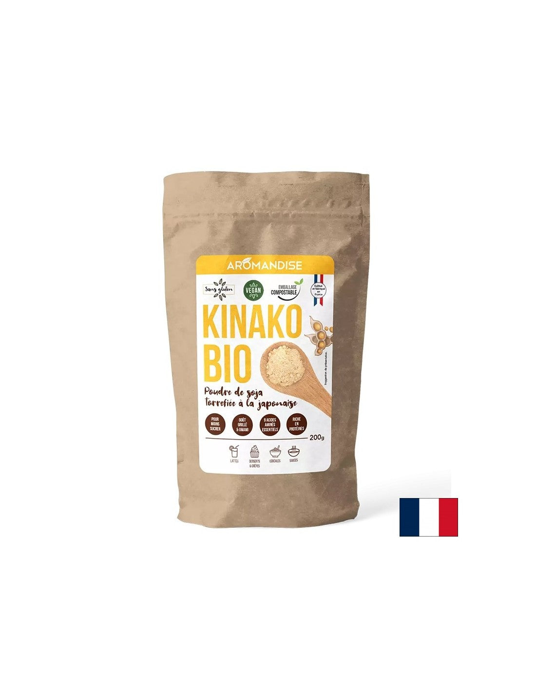 Geröstete Kinako-Sojabohnen, 200 g Pulver