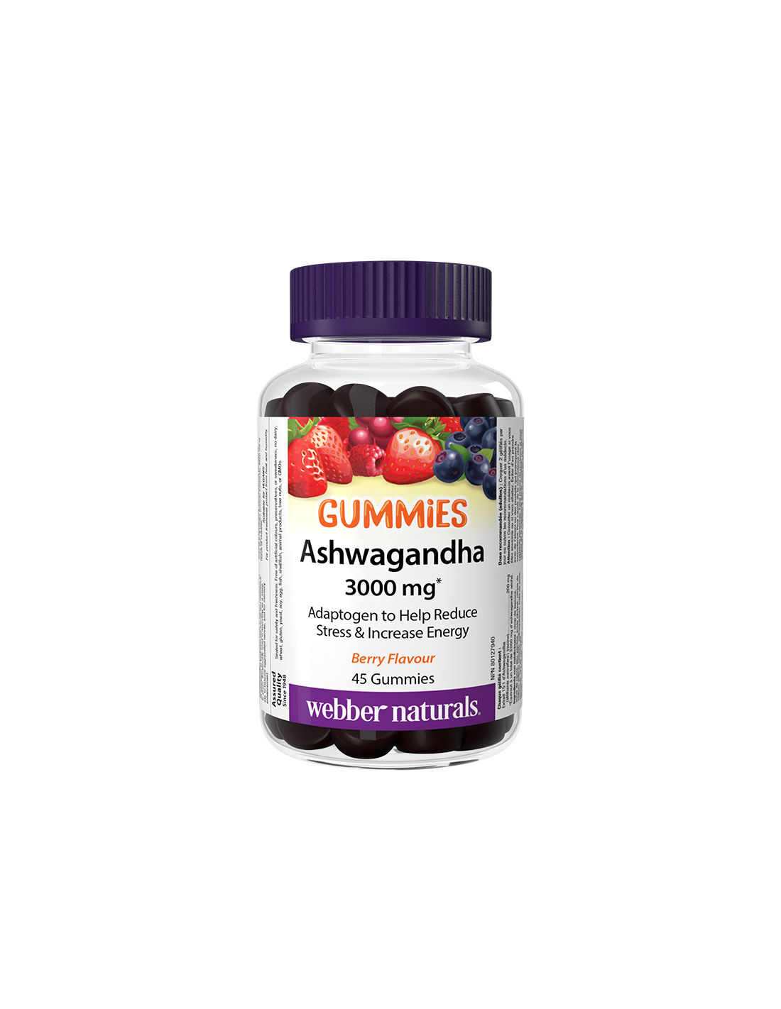 Stress und gute Laune – Ashwagandha, 200 mg x 45 Geleetabletten, Beerengeschmack