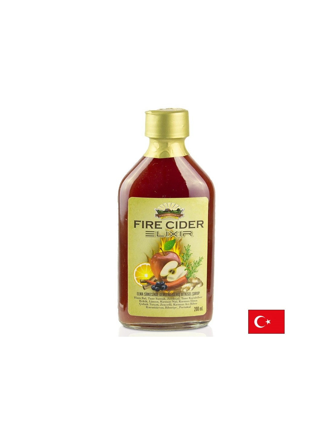 Natürlicher Kräutersirup mit Apfelessig und Honig – Starke Immunität und gute Verdauung, 200 ml, 10 Dosen
