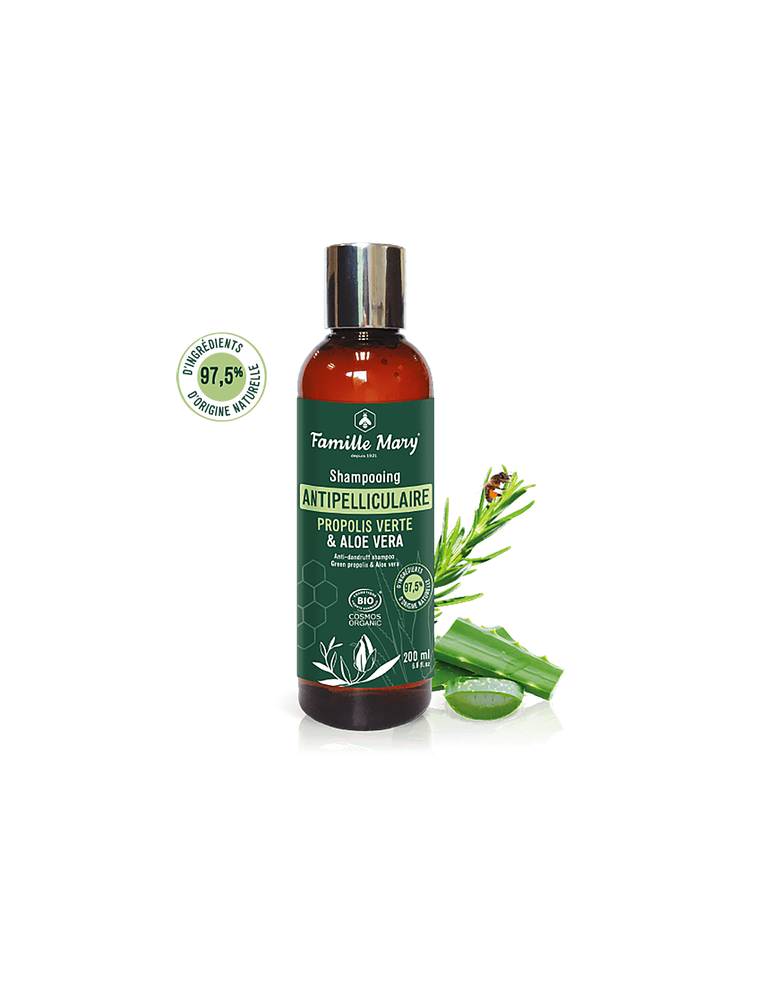 Bio-Anti-Schuppen-Shampoo mit Aloe Vera und grünem Propolis, 200 ml