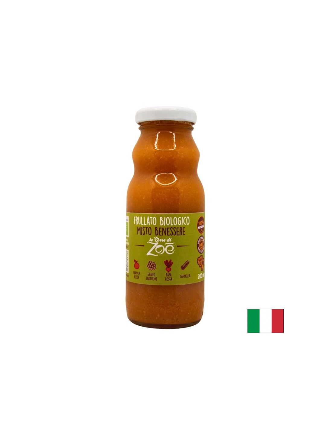 Bio-Smoothie mit Blutorangensaft, Rote Bete, Buchweizen, Zimt, 200 ml